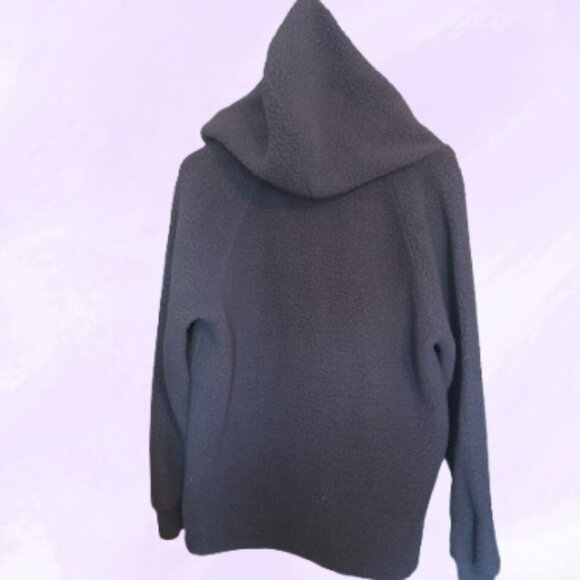 PINK Victoria's Secret fleece hoodie quarter zip sweater in gray, black silver S - Picture 3 of 11